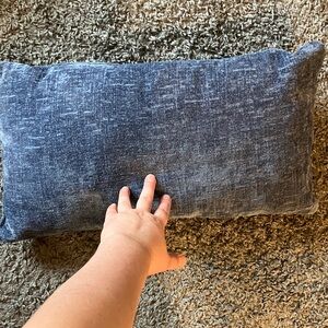 Blue Textured Throw Pillow